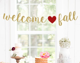 welcome fall banner etsy