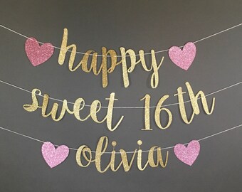 sweet 16 banner etsy