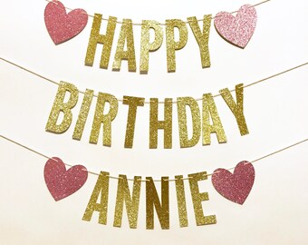 birthday name banner etsy