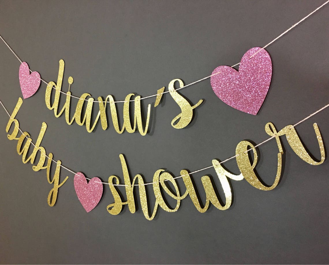 Custom Baby Shower Banner Baby Shower Name Banner Baby Etsy