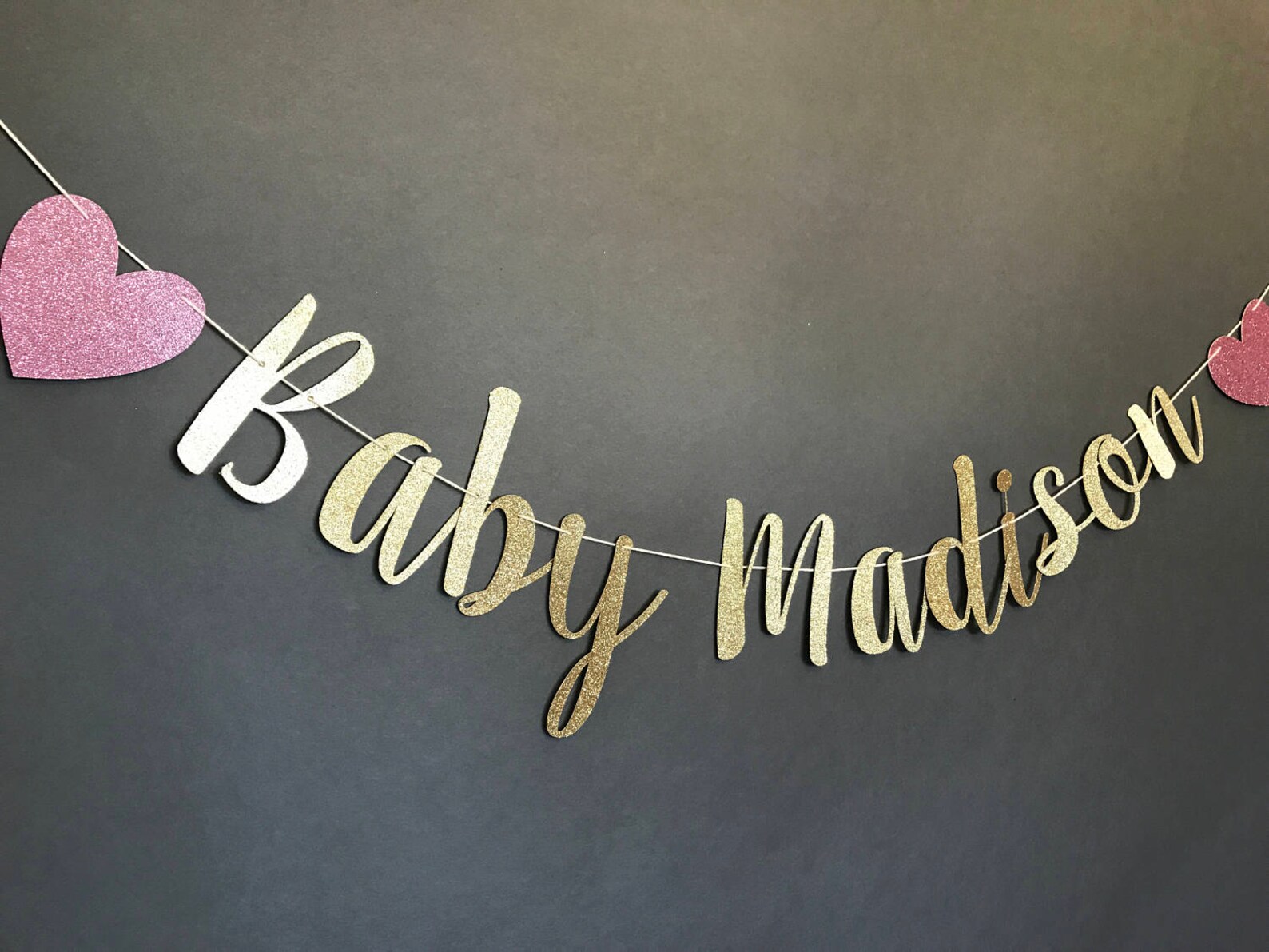 Baby Name Banner Baby Name Sign Baby Shower Decor Baby | Etsy