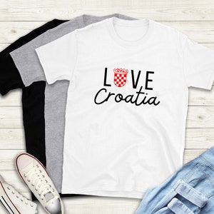 Love Croatia T-Shirt, Balkan Shirt, Croatian Adult T shirt, Gift, Volim Hrvatska, Croatian Grb