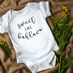 Sweet like Baklava Baby Bodysuit, Baklava Baby, Greek Infant Bodysuit, Balkan Baby Bodysuit