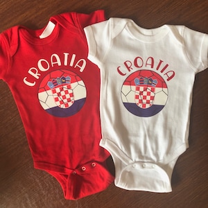Croatia Baby Infant Bodysuit, Personalization Included Croatia Soccer Infant Bodysuit, Croatia Bodysuit, HNS, Hrvatska, Croatian Soccer