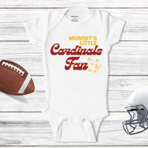 Arizona Cardinals Baby Outfit, Mommys Little Cardinals Fan Bodysuit, Cardinals Infant Clothing, Baby Shower Gift, Retro Football Baby Outfit