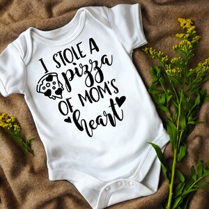 Babyromper Pizza of Mom&#39;s Heart, Pizza Lover Baby, Love you to PIzza, grappige babyromper