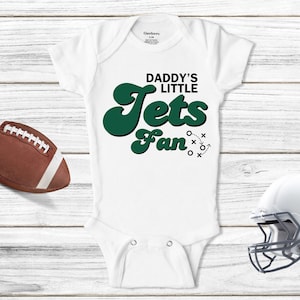 Daddy&#39;s Little Jets Fan Baby Gift, New York Jets Baby Outfit, NY Jets Fan Infant Bodysuit, Retro Jets Baby Gift
