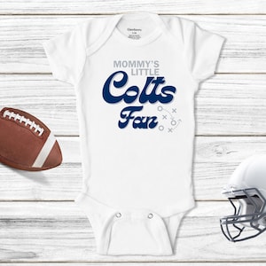 Indianapolis Colts Baby Body, Mamas kleine Colts Fan Outfit, Colts Säuglingskleidung, Retro Football Babygeschenk, Baby-Dusche-Outfit