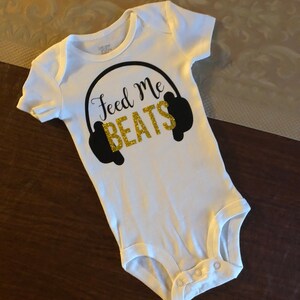 Feed Me Beats Infant Bodysuit, EDM, Funny DJ Baby Gift
