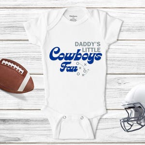 Daddy&#39;s Little Cowboys Fan Baby Gift, Dallas Cowboys Baby Outfit, Cowboys Fan Infant Bodysuit, Retro Cowboys Baby Gift