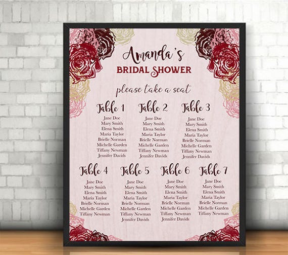 Bridal Party Seating Chart