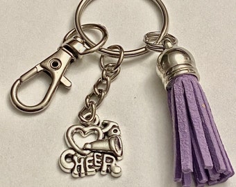 Megaphone Cheer Keychain w Tassel