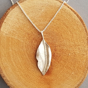 LEAF CHAIN LEAF SILVER PENDANT, hand-forged from solid 925 Sterling Silver