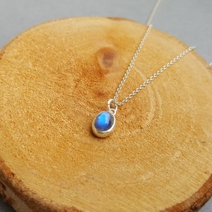 CONFETTI Mini MOONSTONE SILVER PENDANT, small, oval rainbow moonstone pendant, hand-forged from solid 925 sterling silver