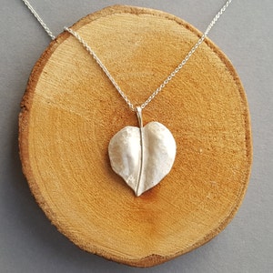 LEAF CHAIN LIDEN LEAF SILVER PENDANT, hand forged from solid 925 sterling silver
