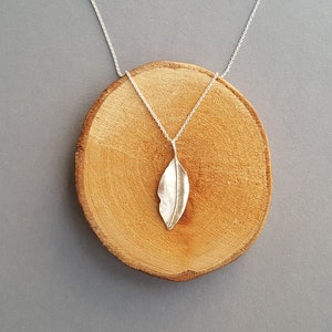 LEAF CHAIN LEAF SILVER PENDANT, hand forged from solid 925 sterling silver image 6