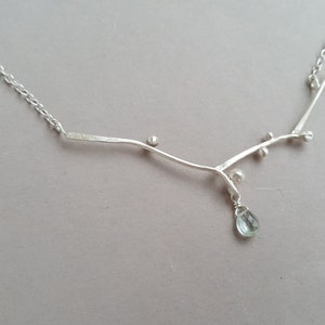SILVER NECKLACE TWIG, hand-forged from solid 925 silver