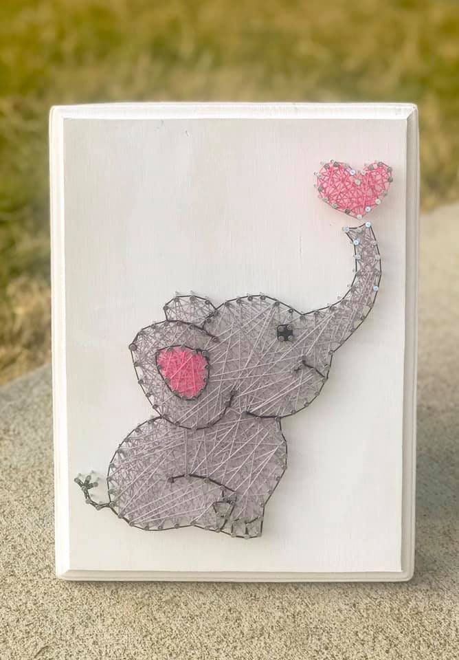 Dal  Colorful Elephant String Art Painting