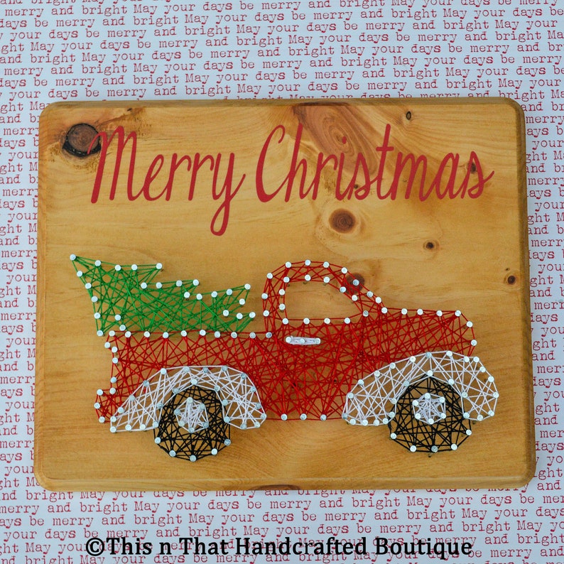 Christmas Truck String Art Kit - Etsy