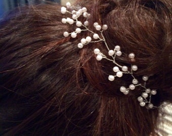 Wedding Hair Vine -Made to Order, wedding hair accessory, Bridal Hair piece, wedding head piece, pearl hair vine.