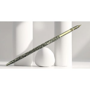 ANTIQUE DIP PEN Antique Sterling Silver Flower Design 6 3/4&quot;