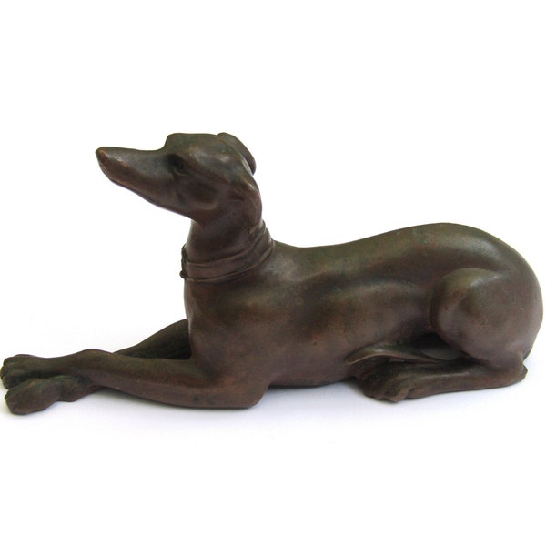 Vintage Jennings Brothers Bronze Whippet Greyhound Dog Figurine 5.25" L x 1.25" W x 2.5" H