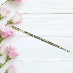 Antique Repoussé Sterling Silver Dip Pen 7&quot;