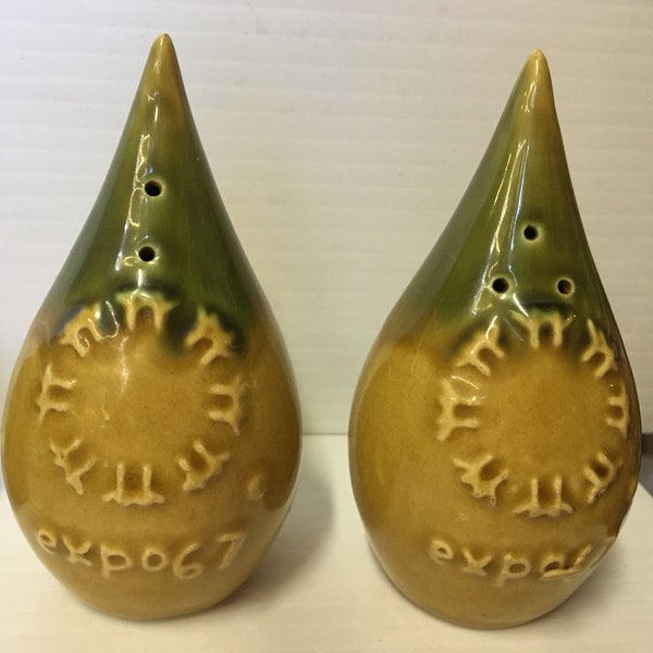 Vintage Montreal Expo 67 salt and pepper shakers -FREE SHIPPING