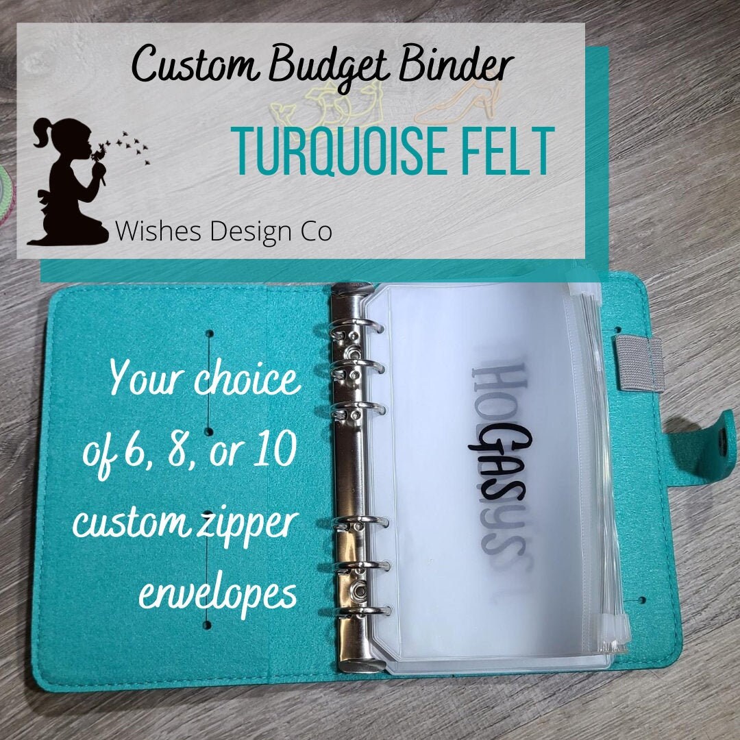 A6 Felt Binder with Pages /& Binder Pocket Set Blue BW