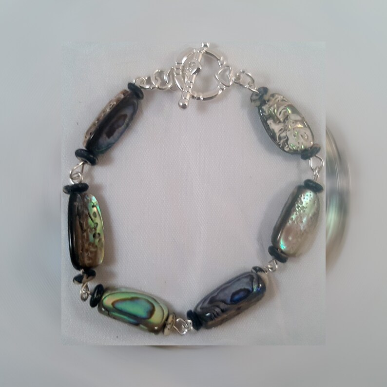 Your Choose of Closure Style Silver Plated Custom Made Best Nugget Abalone Shell Bracelet Your Choose of Bracelet Length