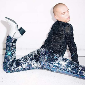 Blue hotsell glitter pants