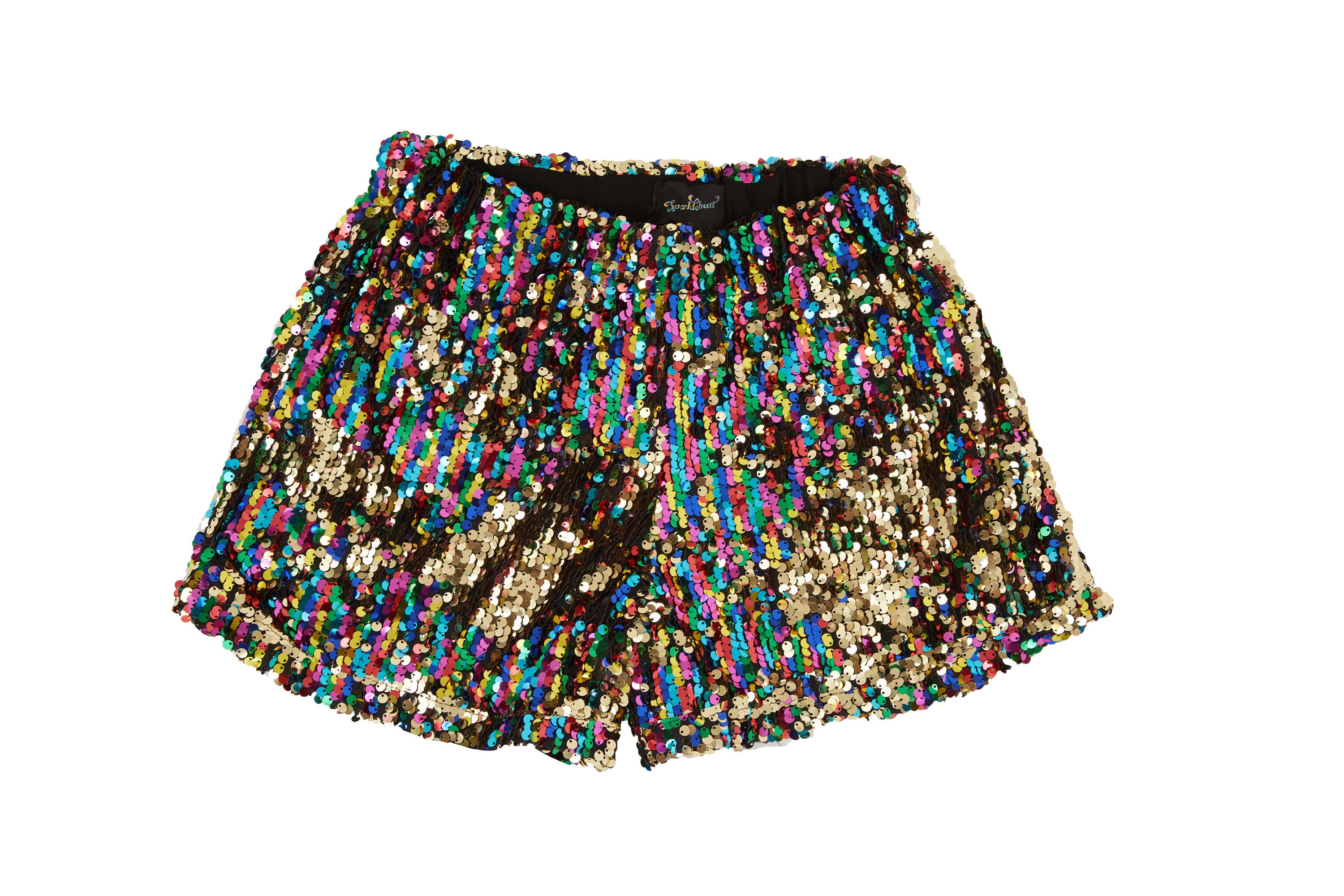 Mens Rave Clothes Burning Man Shorts Rainbow Gold Sequin Etsy