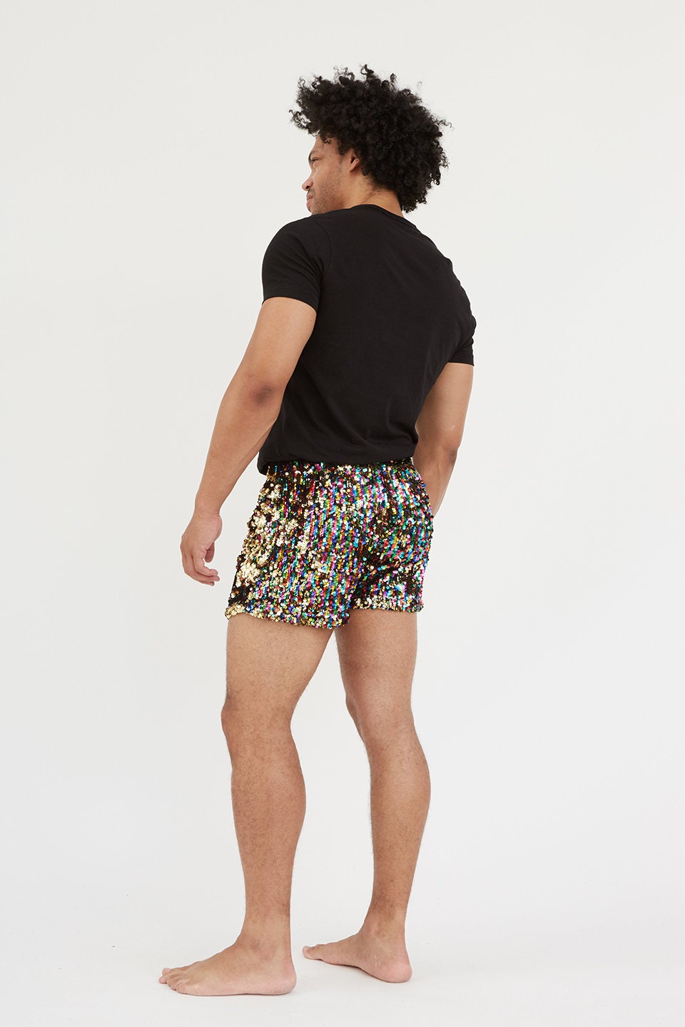 Burning Man Shorts Mens Sequin Shorts 