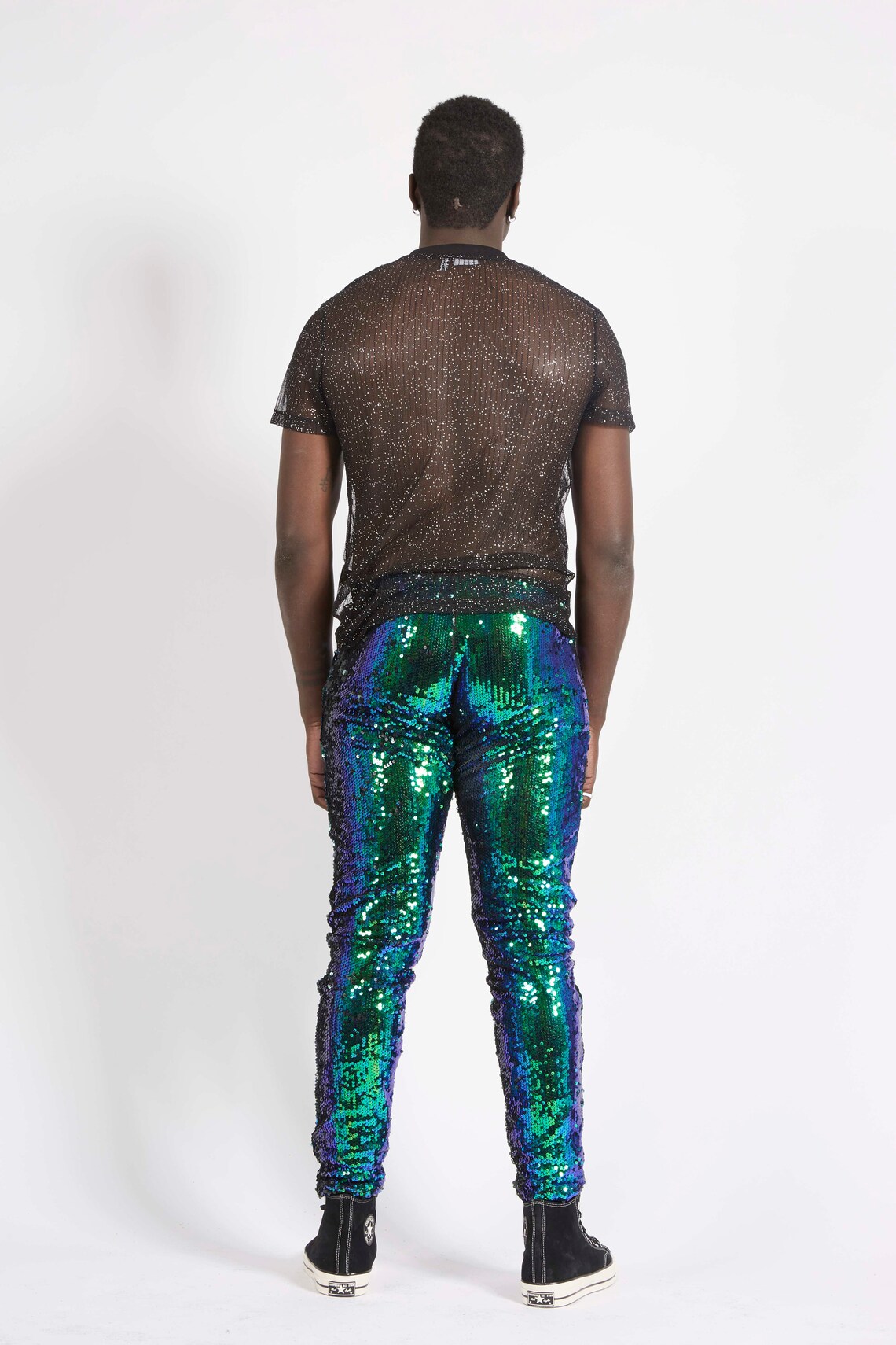 Burning Man Pants Emerald Green Sequin Meggings Festival - Etsy