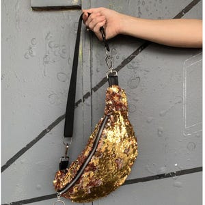 Gold glitter bum bag hotsell