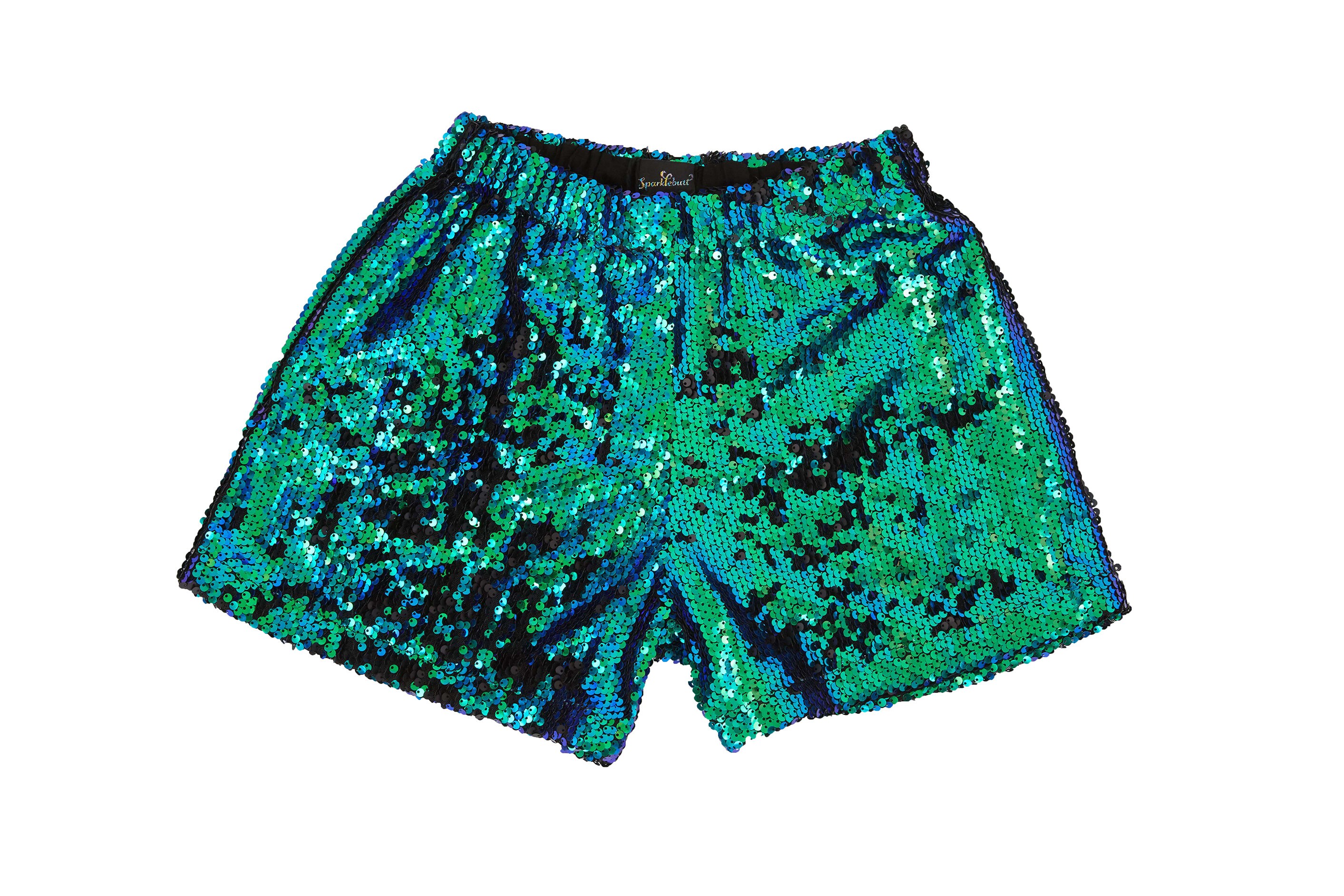 Green glitter best sale shorts