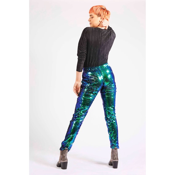 Burning Man Pants Emerald Green Sequin 