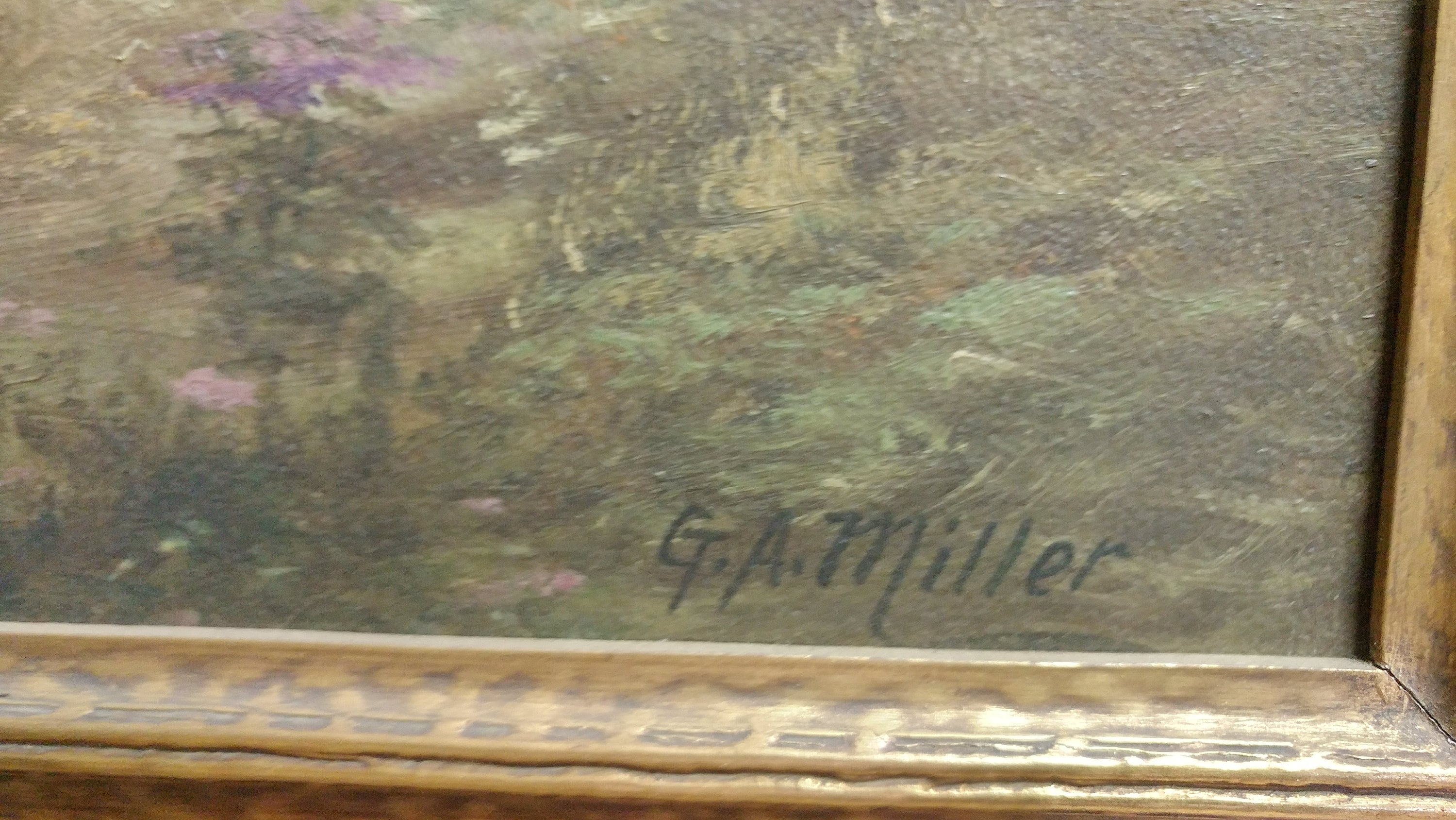 Fine Art G.A. Miller SIGNED Original Antique Oil Painting, Framed