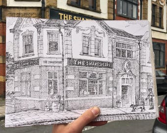 Art print The Shakespeare pub, Redland Bristol - A5, A4 & A3