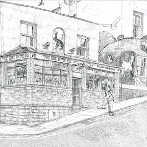 A4 Kunstdruck The Hare on the Hill Bristol Pub