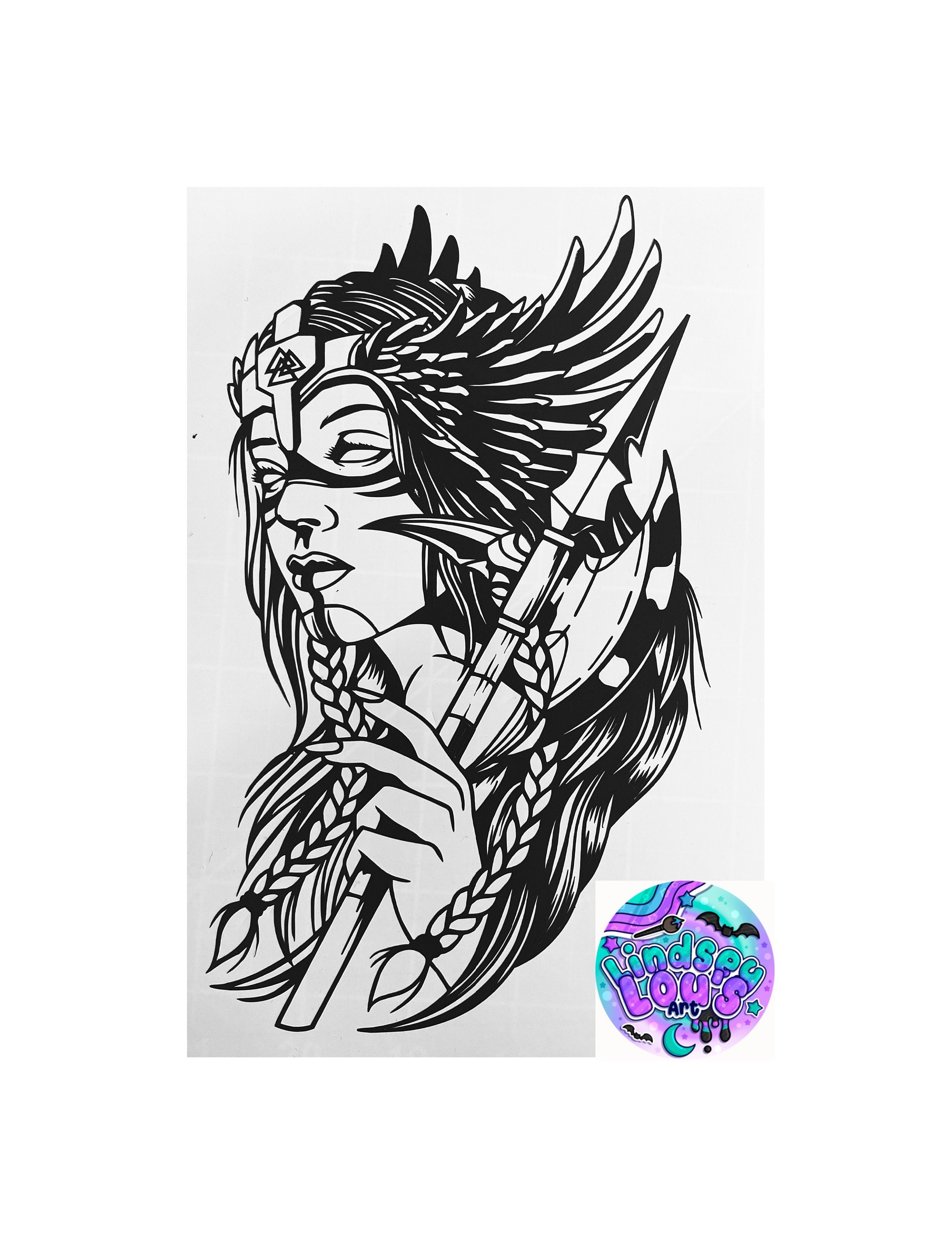 Valkyrie Viking Warrior Woman / Decal de vinilo / Etsy