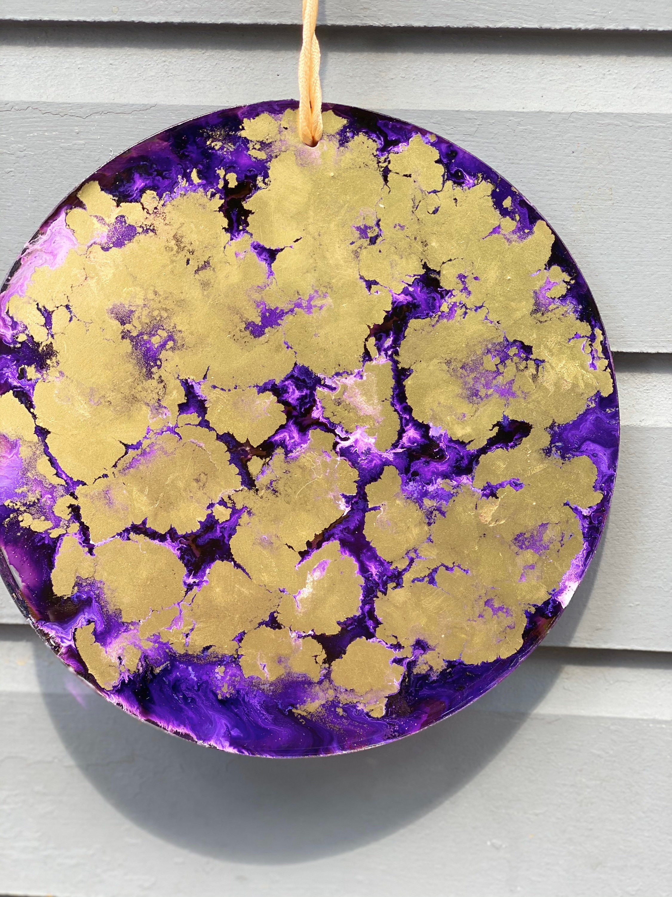 Resin Dried Flower Pressed Flower Alcohol Ink Wall Decor Etsy