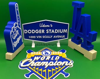 Dodger Stadium Sign, Foam Finger Statue/ Cake Topper