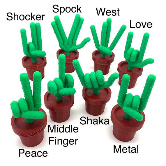 Mittelfinger Kaktus, Peace Zeichen, Rock n Roll Hrner Kaktus Pflanze 3D  Druck - Etsy.de