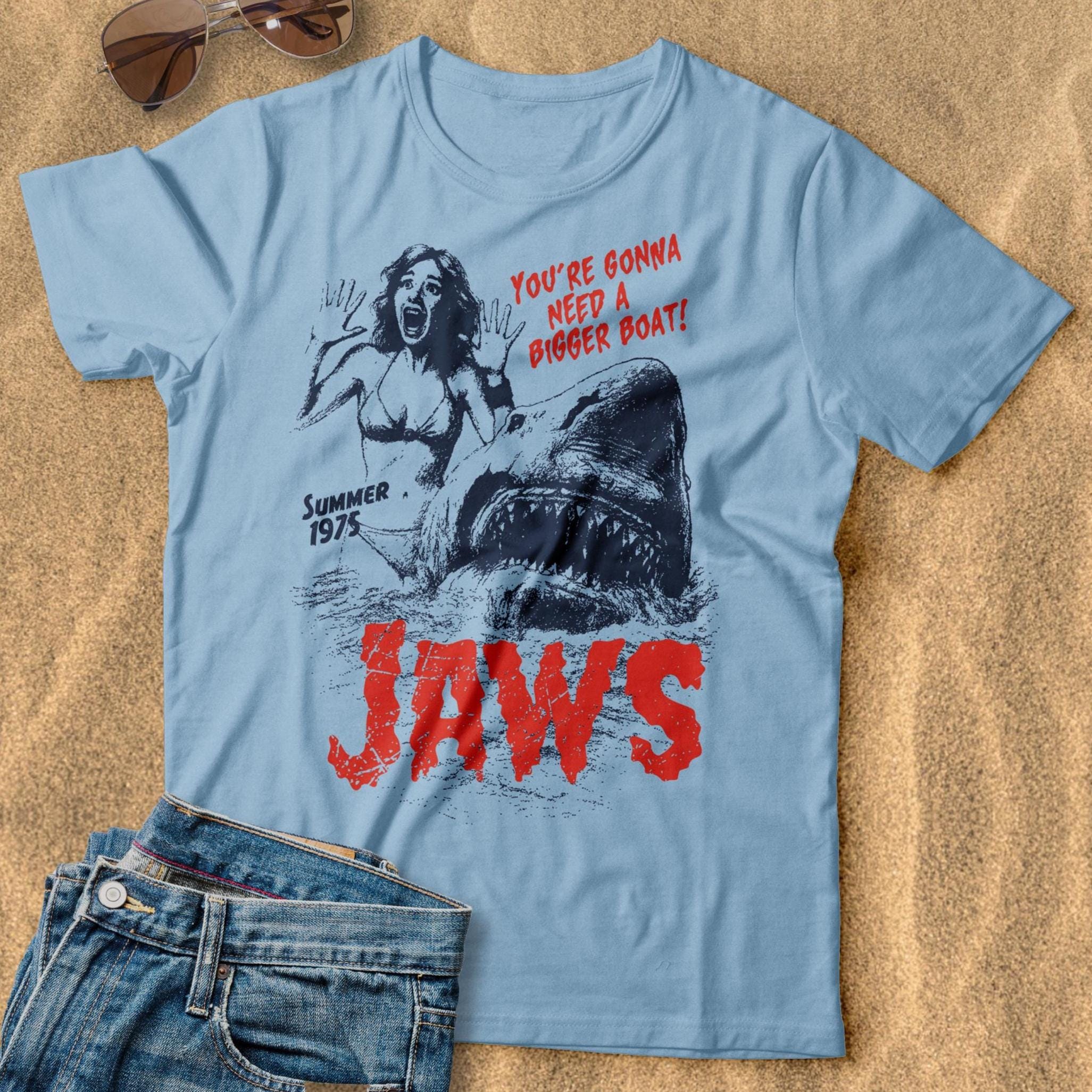 Retro Jaws Movie T-shirt | Jaws 50th Anniversary | Shark Week