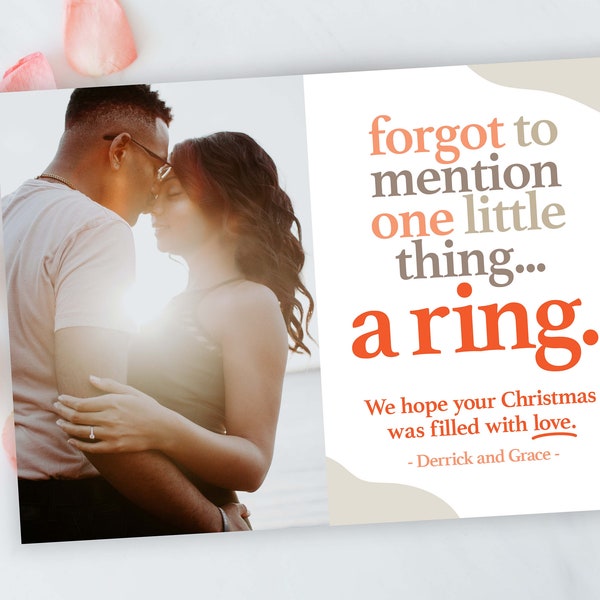 Engagement Photo Card | Christmas Engagement Photo Card | New Year Engagement Card | Valentine's Day | Christmas Song Card | Couples Card