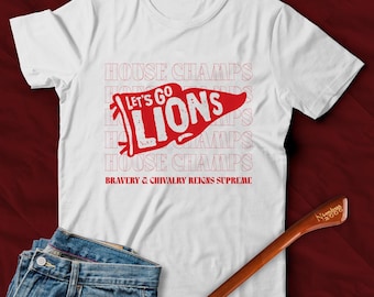 Retro House Cup Champs-shirt | Leeuwen | Vintage | School | Universal Studios | Orlando | Pottenbakker | Tovenaar