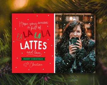 Coffee Lover Christmas Photo Card | Starbucks Lover | Single Christmas | Family Christmas | Solo Holiday Card