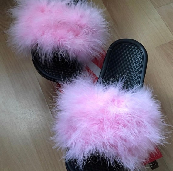 fur nike slides