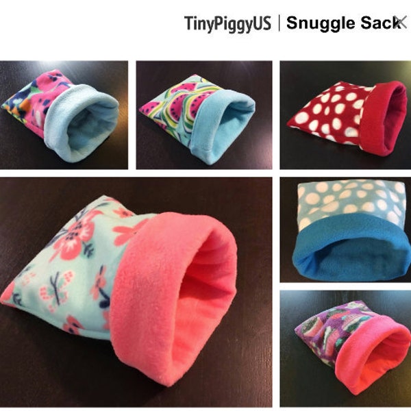 Fleece Snuggle Sack / Snuggle Pouch / Sleeping Bag, Ready to Ship, Guinea Pig, Hedgehog, Rat